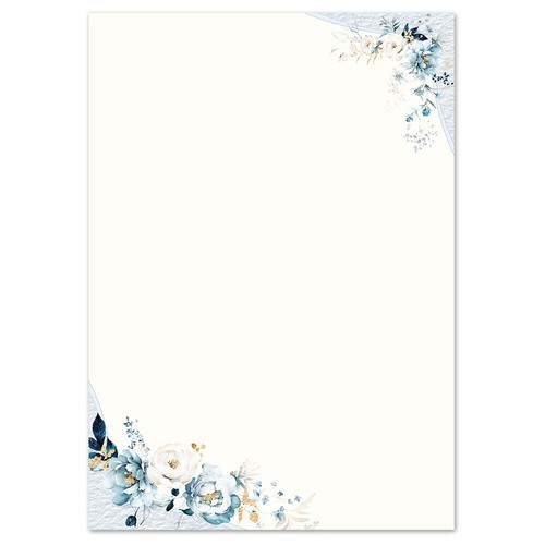 Briefpapier blaue blumen din - blaue,