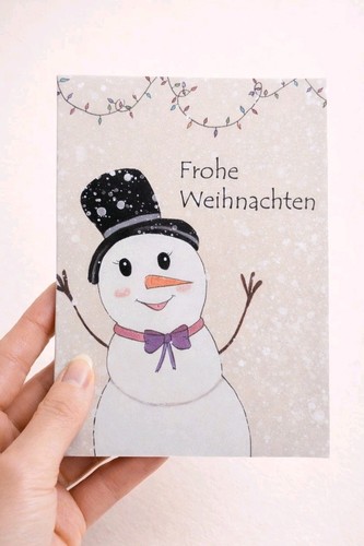 Weihnachtskarte schneemann mit - schneemann,