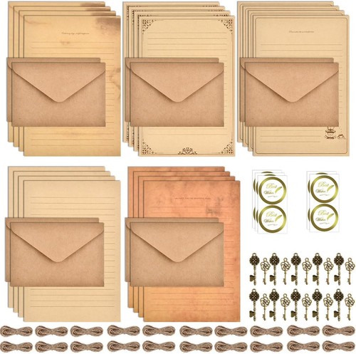 Vintage briefpapier set - vintage, 60stk
