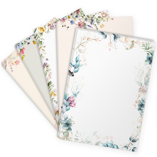 Briefpapier blumen mix - mix, 50