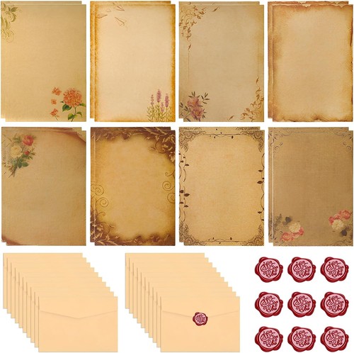 Vintage briefpapier schreibset - briefpapier,