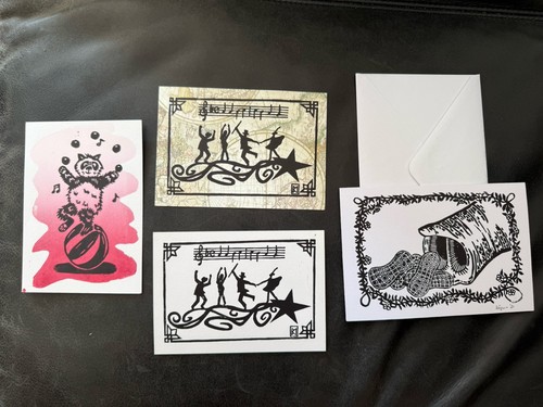 Handgedruckte postkarten und - handgedruckte,